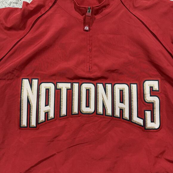 Washington Nationals Jacket Mens 2XL MLB Baseball Windbreaker 1/4 Zip Up Light - Picture 5 of 13